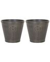 Set of  2 Plant Pots ⌀ 45 cm Brown VARI_844442