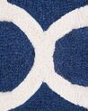 Teppich Wolle blau 160 x 230 cm marokkanisches Muster Kurzflor SILVAN_680079