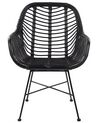 Rattan Accent Chair Black CANORA_799495