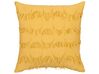 Set of 2 Cushions with Tassels 45 x 45 cm Yellow AGASTACHE_837989