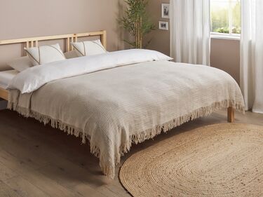 Cotton Bedspread 200 x 220 cm Grey YERBENT