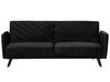 Fekete bársony kanapéágy SENJA_714165