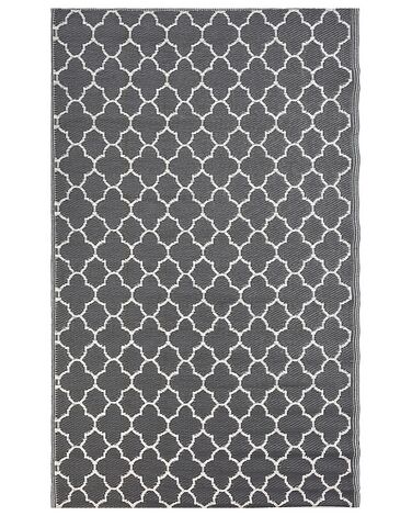 Outdoor Teppich grau 120 x 180 cm marokkanisches Muster Kurzflor SURAT