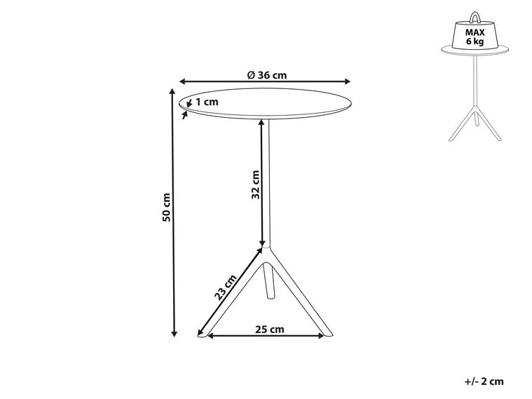 Metal Side Table Gold and Black ERAVUR Beliani.hu