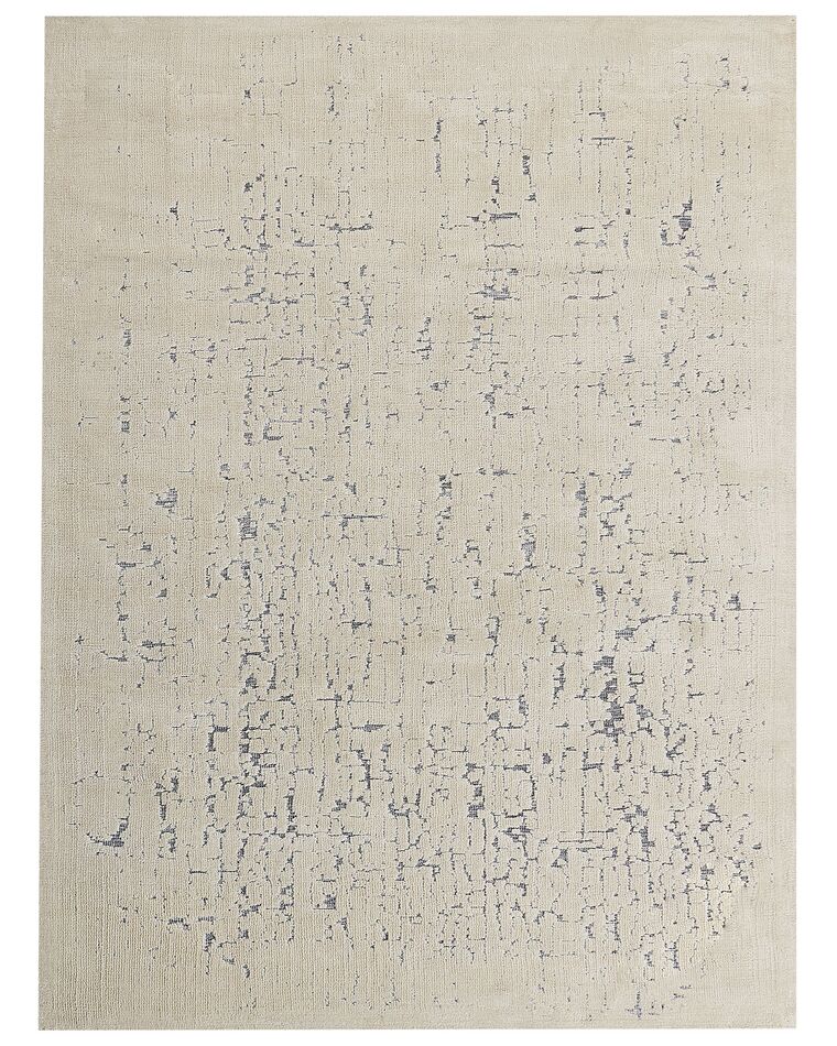 Teppich creme / grau 300 x 400 cm abstraktes Muster Kurzflor NAKUS_901772