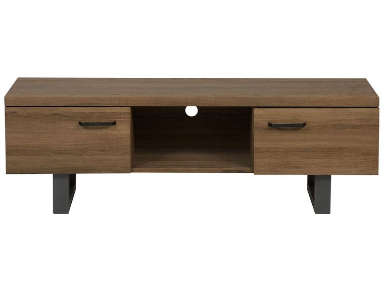TV Stand Dark Wood TIMBER Beliani.co.uk