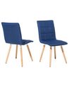 Set of 2 Fabric Dining Chairs Blue BROOKLYN_696403