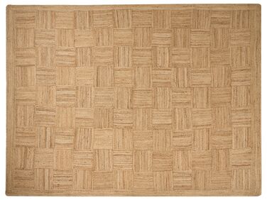 Teppich Jute beige 300 x 400 cm geometrisches Muster Kurzflor ESENTEPE