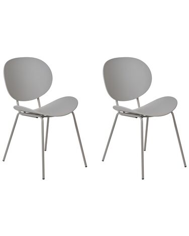 Conjunto de 2 sillas de comedor gris claro SHONTO