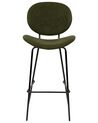 Set of 2 Boucle Bar Chairs Dark Green LUANA_886385