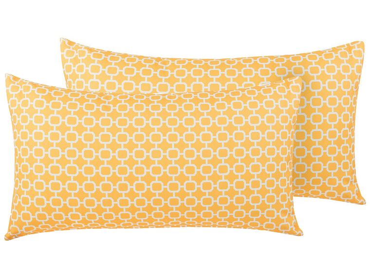 Set di 2 cuscini da esterno giallo con motivo geometrico 40 x 70 cm ASTAKOS_783424
