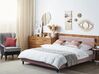 Łóżko welurowe 160 x 200 cm różowe FITOU_900406
