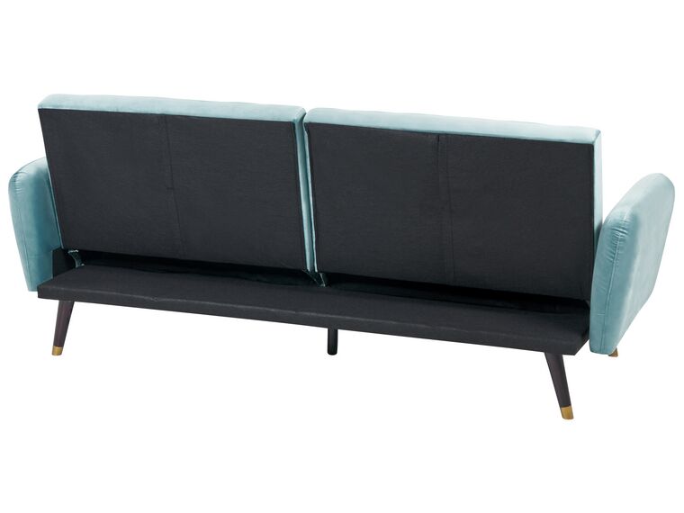 Velvet Sofa Bed Light Blue VIMMERBY Beliani.co.uk