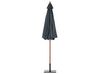 Sombrilla de poliéster gris oscuro/madera oscura 270 cm TOSCANA_677641