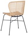 Conjunto de 2 sillas de comedor de ratán beige/natural/negro ELFROS_759970