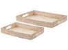 Set of 2 Rattan Decorative Trays Natural NDEBELE_838417