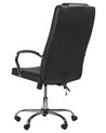 Cadeira de escritório com função de massagem em pele sintética preta GRANDEUR_816110
