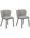 Set of 2 Boucle Dining Chairs Grey MINA_887327