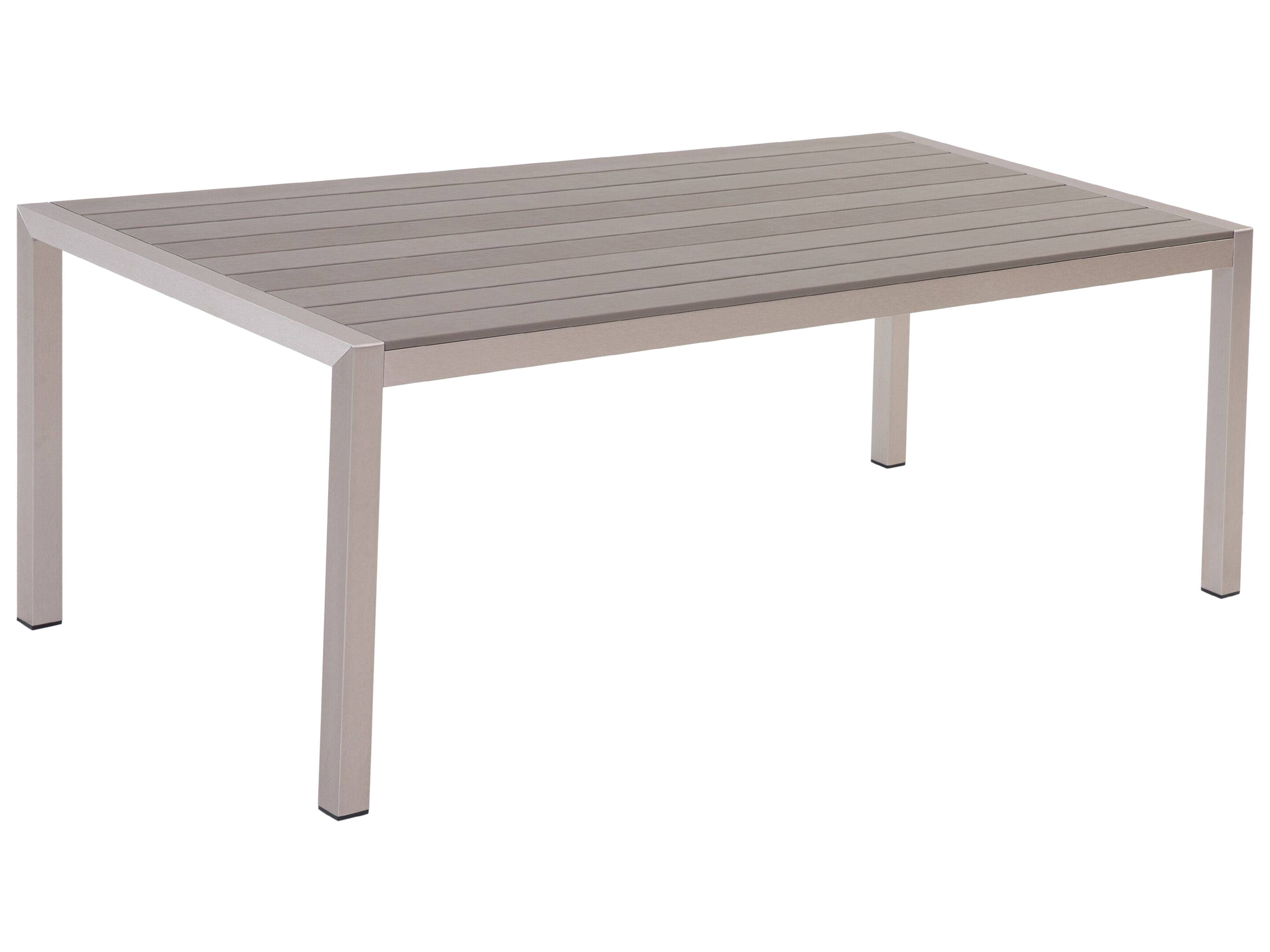 Table De Jardin Moderne 120 Cm – Plateau Verre Gris, Pieds Aluminium, Résistante Aux Intempéries – Pour 4 Personnes - 1