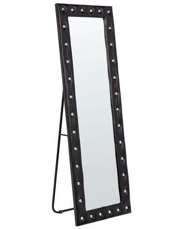 Miroir sur pied en cuir PU noir 50 x 150 cm ANSOUIS
