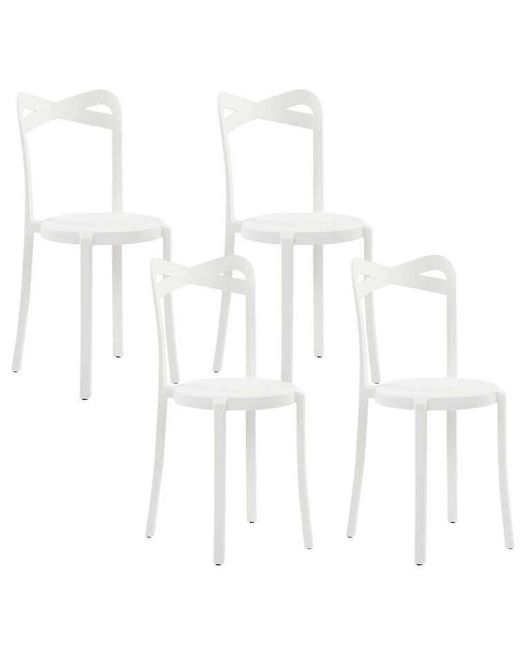 Set of 4 Dining Chairs White CAMOGLI_809288