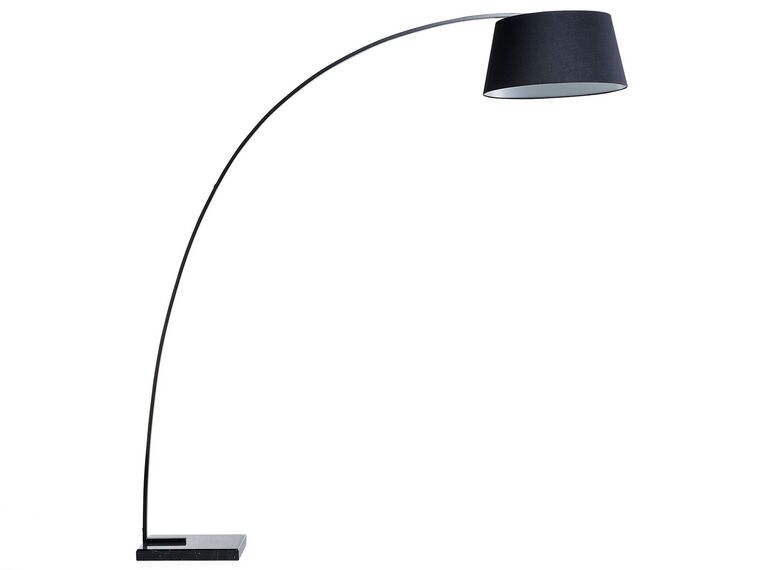 Lámpara de pie de metal/mármol negro/blanco 188 cm BENUE_67612