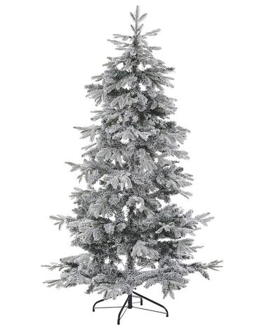 Zasnežený umelý vianočný stromček 210 cm biely TOMICHI