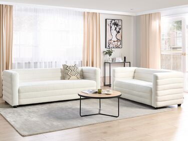 Boucle Living Room Set Off-White HOFN