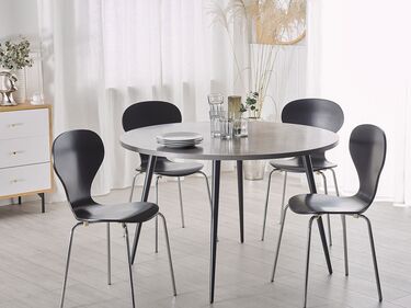 Round Dining Table ⌀ 120 cm Concrete Effect with Black ODEON