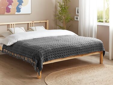 Cotton Bedspread 150 x 200 cm Grey BERE