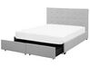 Fabric EU Super King Bed with Storage Light Grey LA ROCHELLE_744838