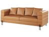 3 Seater Faux Leather Sofa Brown GRANNA_819107