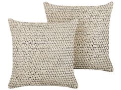 Koristetyyny puuvilla beige 45 x 45 cm 2 kpl HOWEA