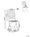 Set of 2 Metal Garden Folding Chairs Off-White SCAFA _856069