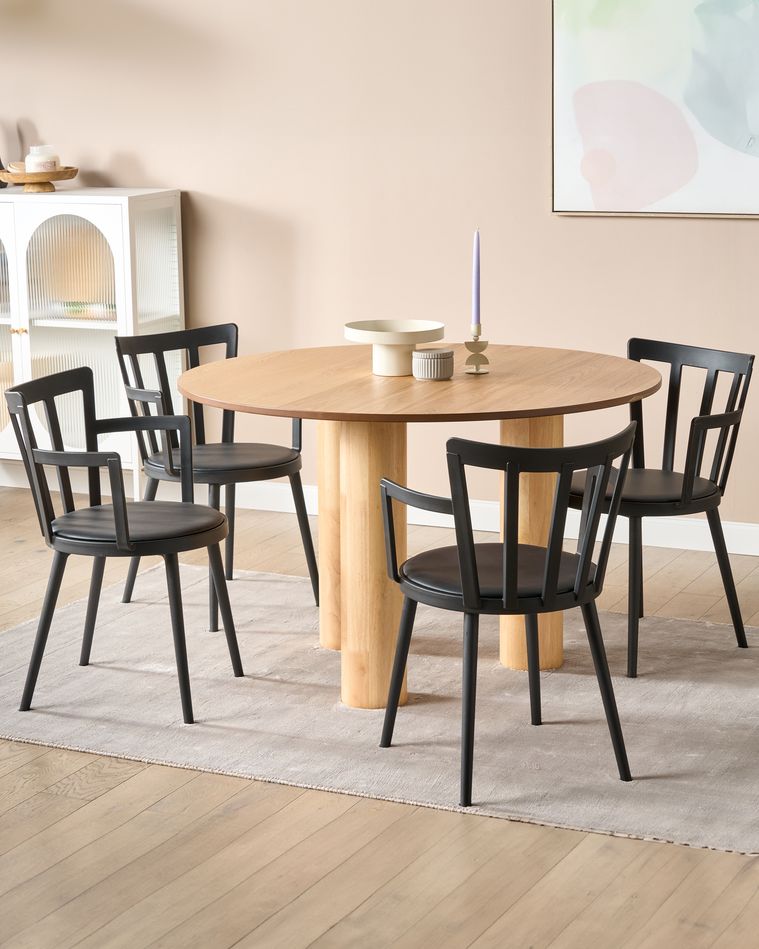 Round Dining Table ⌀ 120 cm Light Wood ORIN | Beliani.it