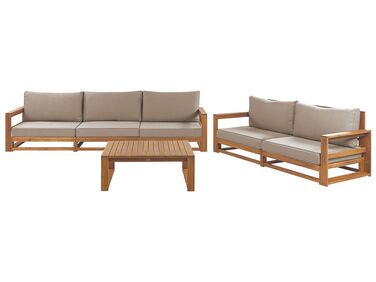 5 Seater Certified Acacia Wood Garden Sofa Set Light TIMOR II