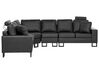 Canapé 6 places d'angle à droite en cuir noir STOCKHOLM II_893780