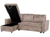 Right Hand Faux Leather Corner Sofa Bed with Storage Brown NESNA_808479