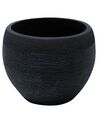 Stone Plant Pot 38x38x30 cm Black ZAKROS _856436