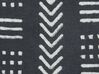 Coussin en coton à motif géométrique noir et blanc 45 x 45 cm BENZOIN_838891