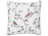 Conjunto de 2 almofadas decorativas com bordado de pássaros em algodão branco 45 x 45 cm DILLENIA_893259