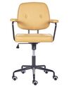 Faux Leather Desk Chair Yellow PAWNEE_851779