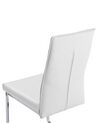 	Conjunto de 2 sillas de comedor de piel sintética blanco/plateado ROCKFORD_751526