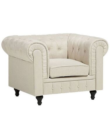 Fauteuil stof beige CHESTERFIELD
