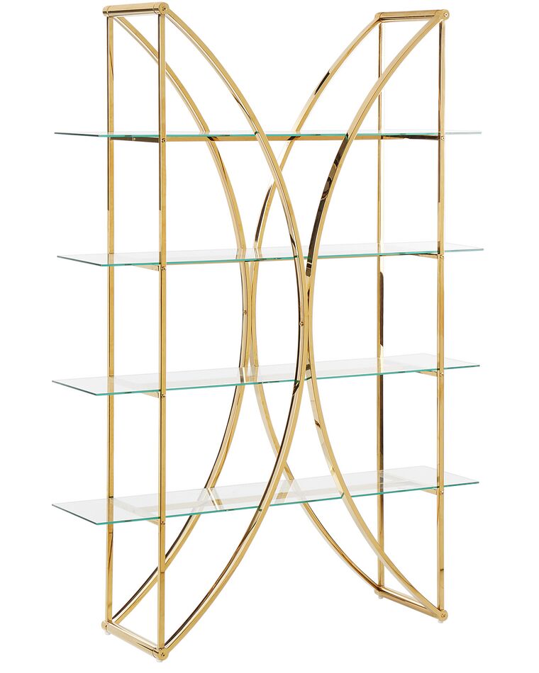 4 Tier Metal Bookcase Gold HOLLOW_895865