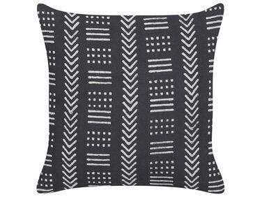 Cotton Cushion Geometric Pattern 45 x 45 cm Black and White BENZOIN