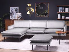 3-istuttava kulmasohva ja rahi sametti oikeak. harmaa VINTERBRO 3-istuttava kulmasohva ja rahi sametti oikeak. harmaa VINTERBRO