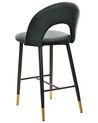 Set of 2 Velvet Bar Chairs Black FALTON_795827