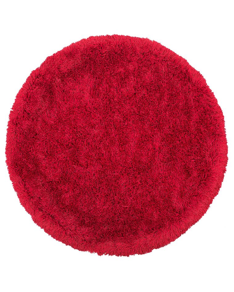 Dywan shaggy okrągły ⌀ 140 cm czerwony CIDE_746918
