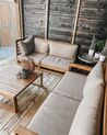 Right Hand 4 Seater Certified Acacia Wood Garden Corner Sofa Set Taupe TIMOR_802743